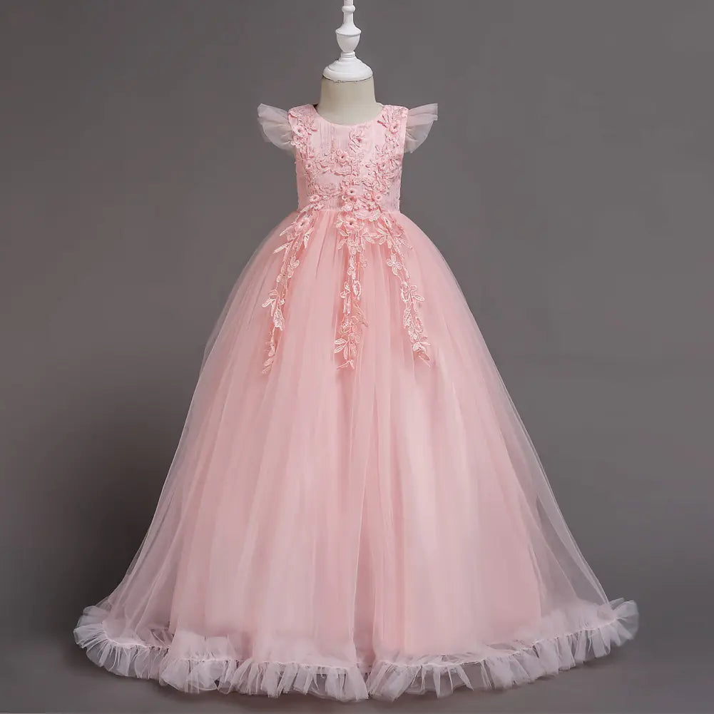 Children's Flower Princess Evening Wedding Dress Rose&Jeffteco — free download