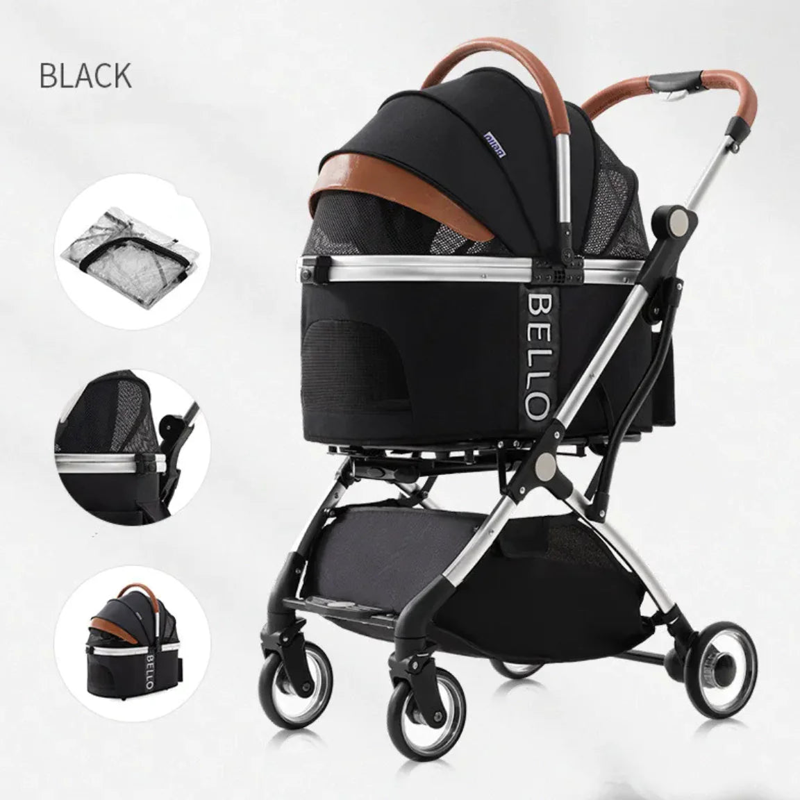 Foldable Four-Wheel Pet Stroller