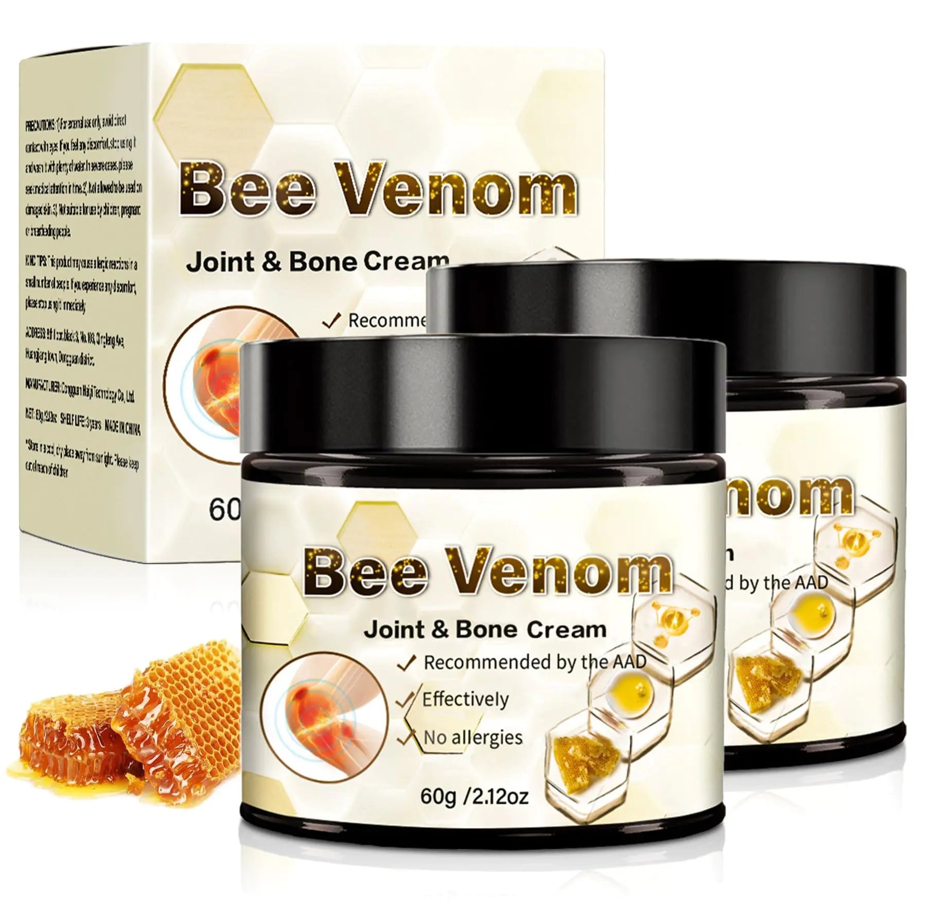 KEBEGE 2 PCS Bee Venom Cream Bee Venom Advanced Joint Cream Bee Venom Joint Relief Cream Suitable for Back Neck Hands Foot Joints Etc