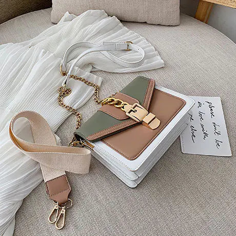 Stylish Color-Block Shoulder Bag and Crossbody Purse