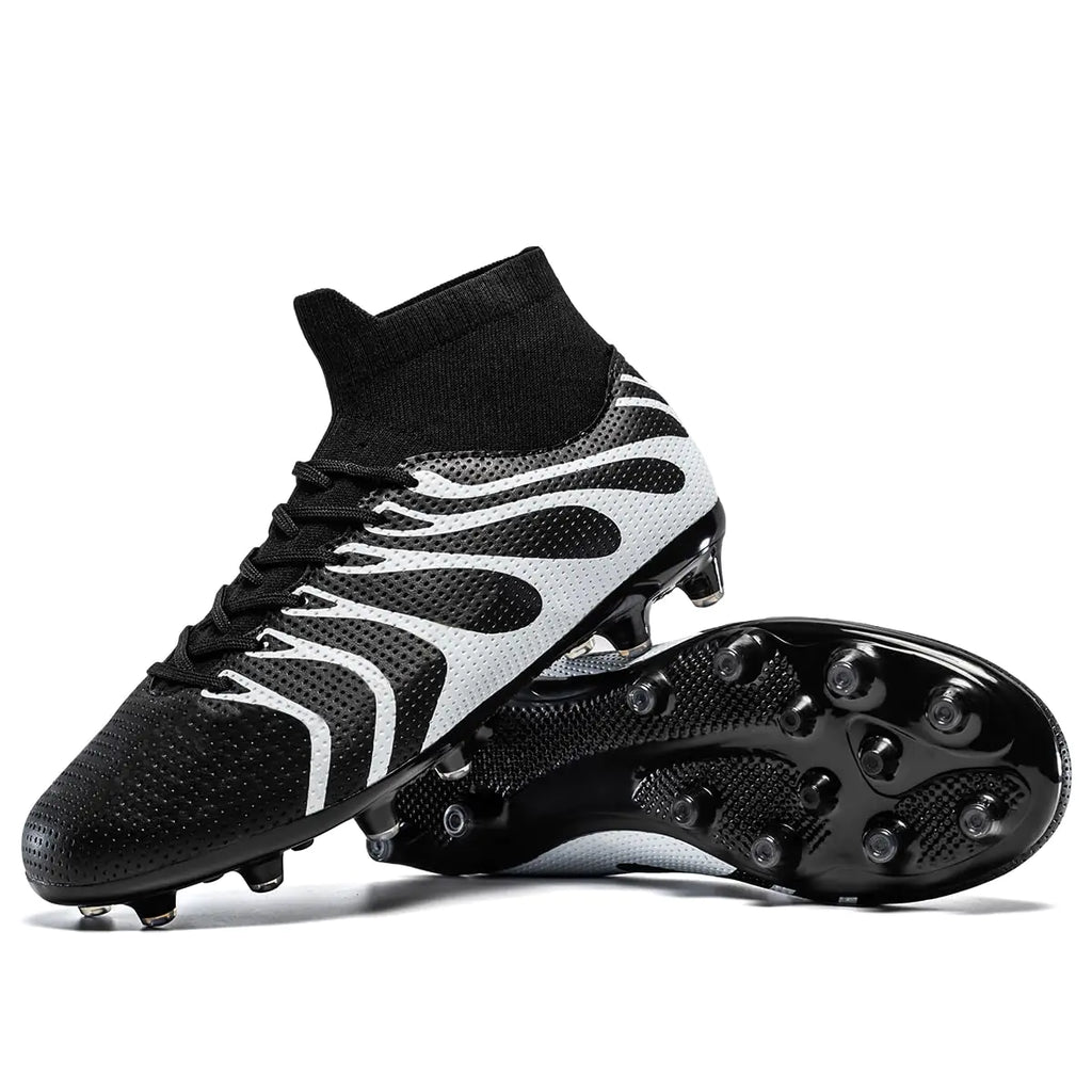 DGJG Soccer Shoes for Man Unisex Soccer Cleats Black