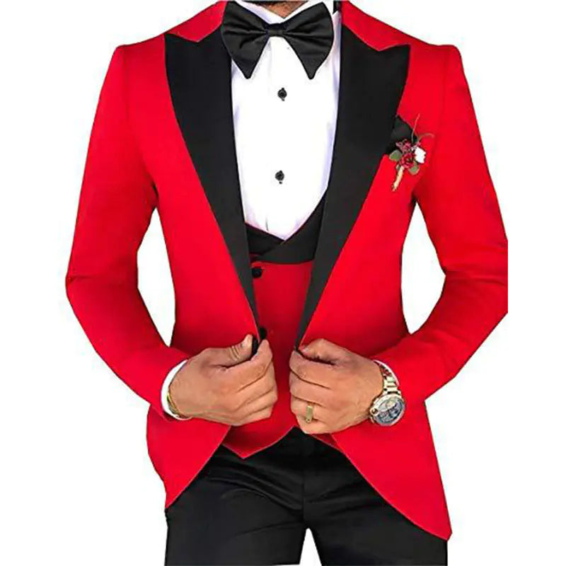 Men's 3-Piece Suit Set for Weddings and Events