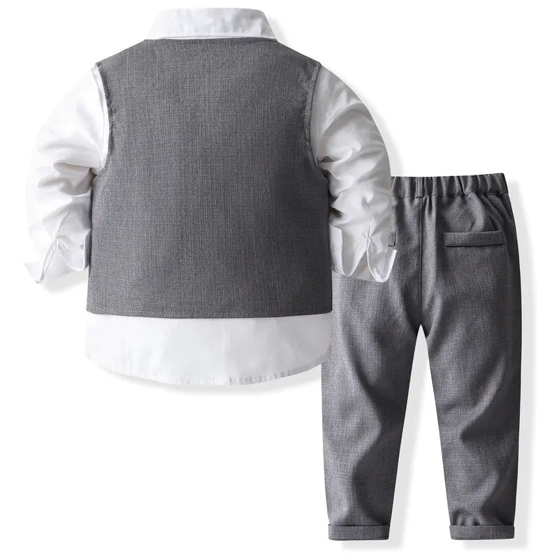Boys' Formal Suit Set for Autumn Events (3 Pieces)