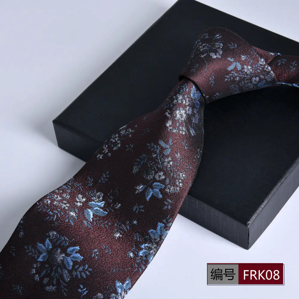 Men's Formal 8cm Striped Tie for Weddings and Business