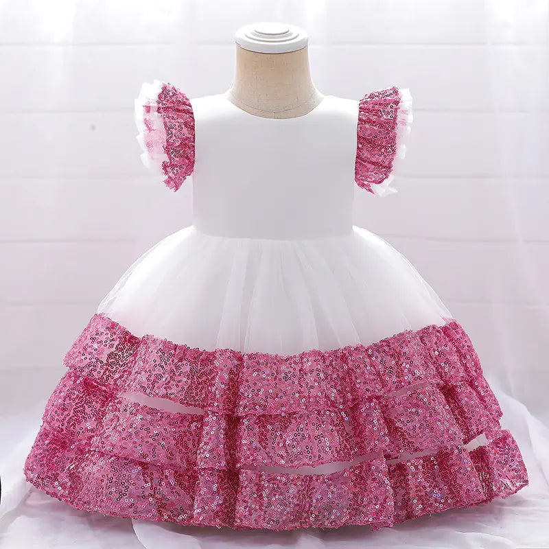 Children's Performance Mesh Sequin Dress