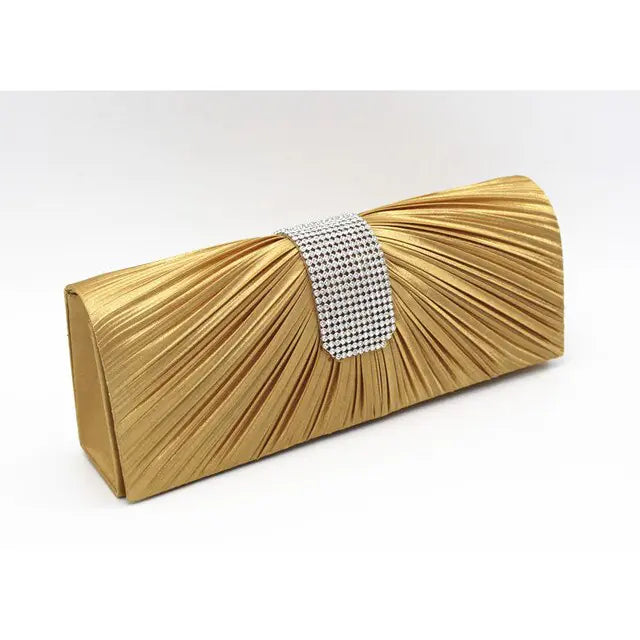 Black Satin Silk Evening Clutch Purse for Women