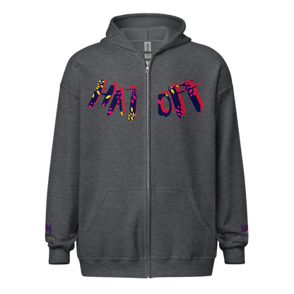 Unisex Heavy Blend Zip Hoodie | R&J Hat Off collection Brand