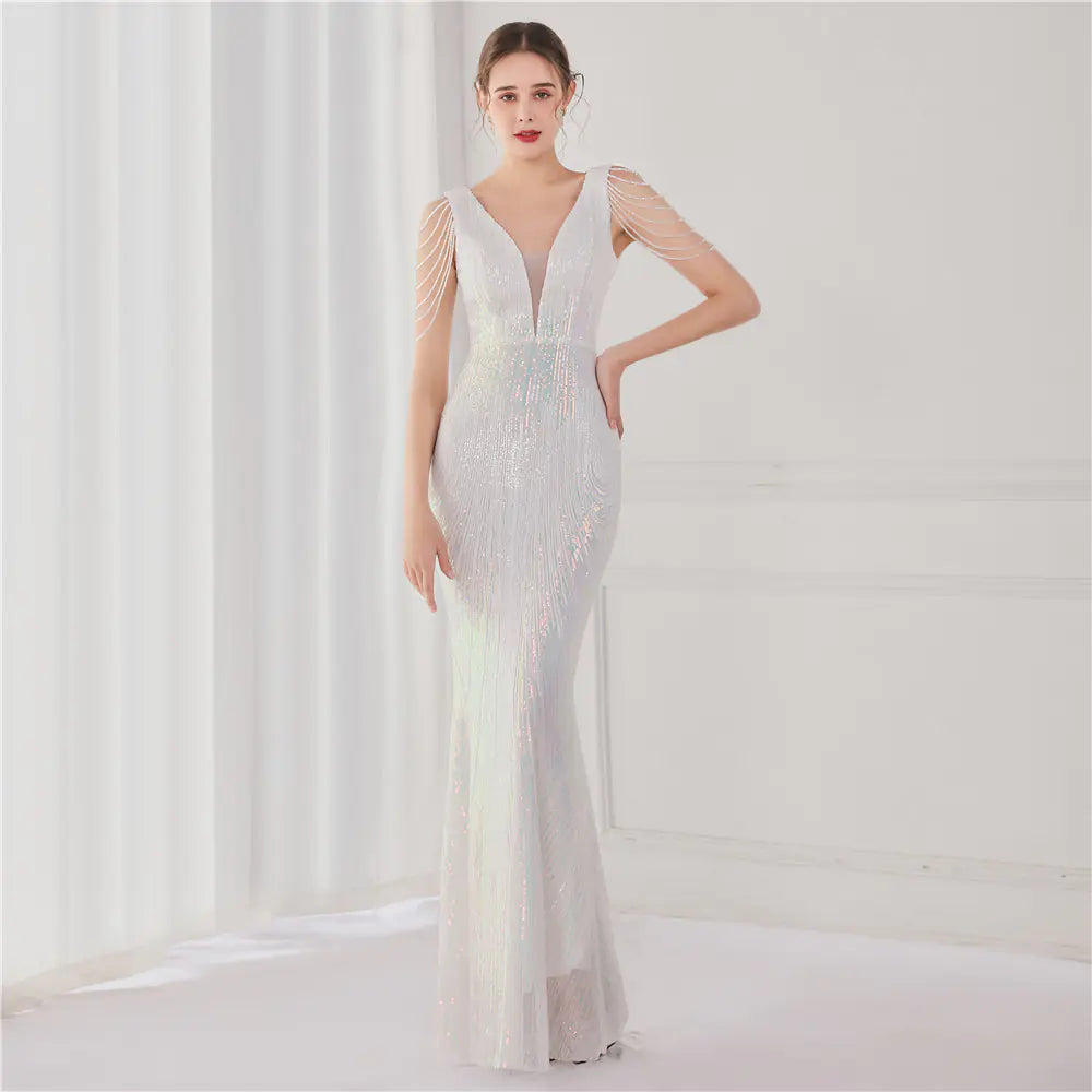 Elegant Sequins Fishtail Formal Dress for Women