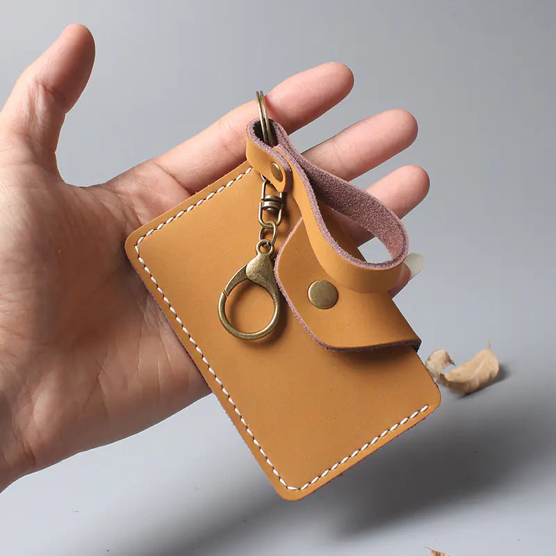 Cowhide Leather Card Holder with Coin Purse