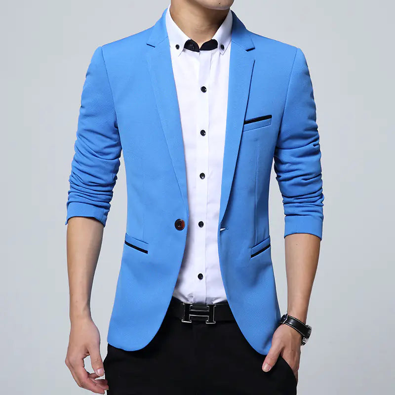 Men's Stylish Slim Fit Business Casual Blazer Jacket