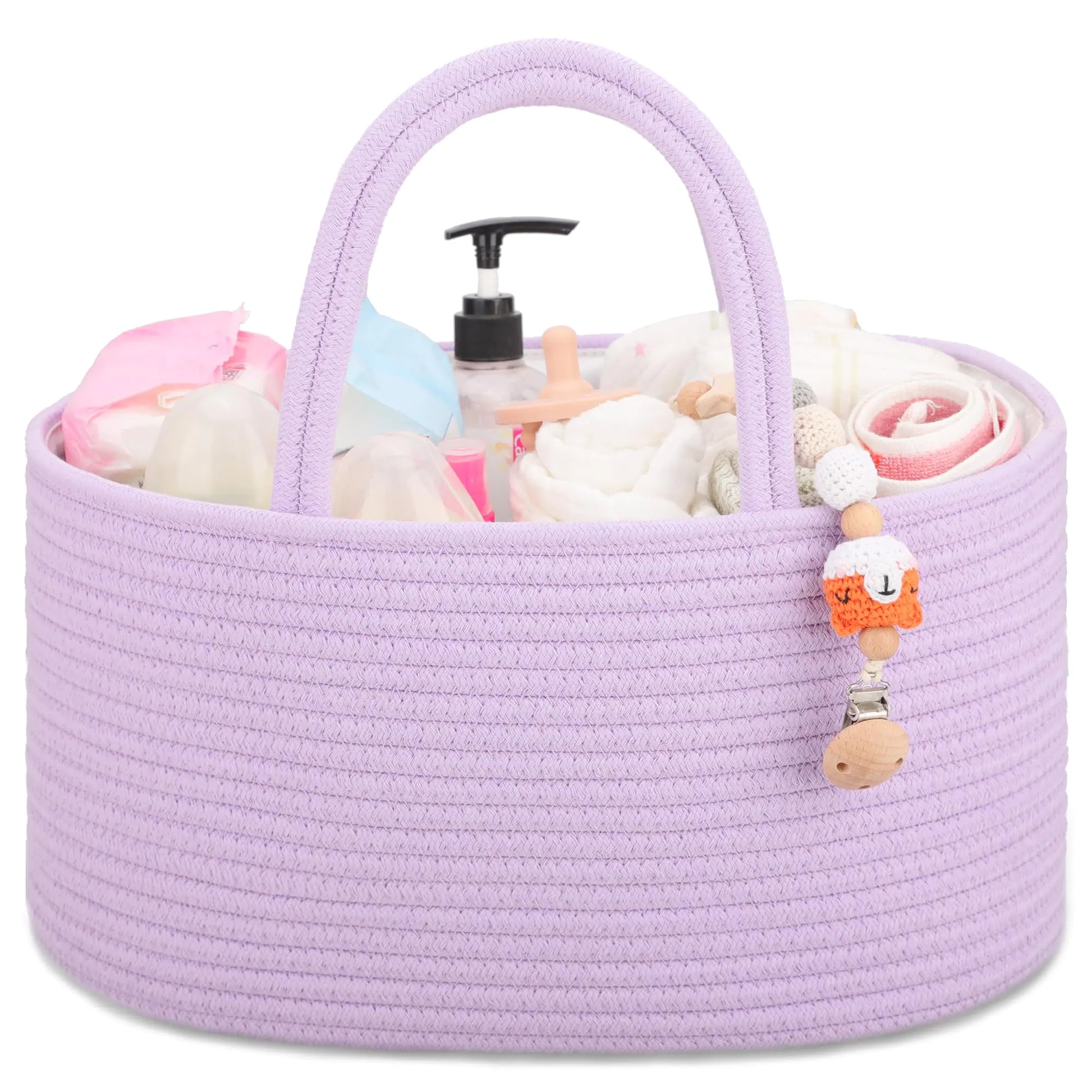 COMSE Baby Diaper Caddy Organizer for Changing Table Baby Storage Basket for Diapers and Baby Wipes Gift for Baby Shower Car Caddy Organizer Portable Diaper Storage Purple