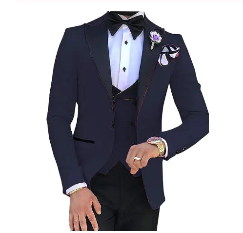Men's Slim Fit 3-Piece Suit for Weddings and Events
