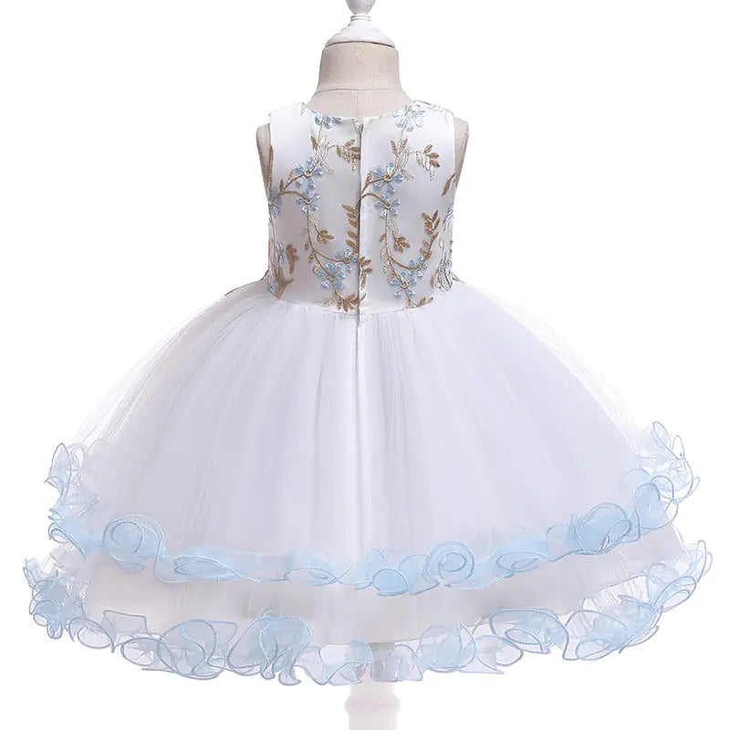 Embroidered Flower Sleeveless Toddler Dress