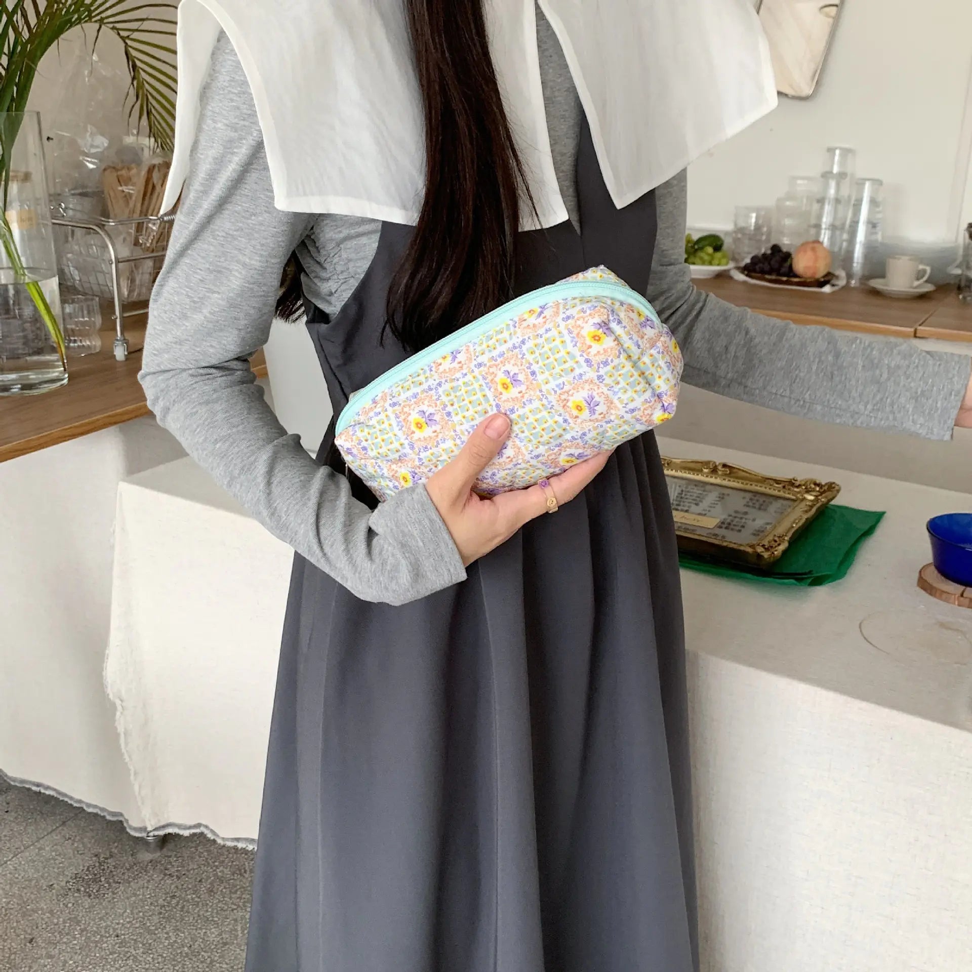 Kawaii Floral Travel Cosmetic Lipstick Coin Purse Bag