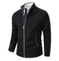 Men's Solid Color Stand Collar Zip-Up Jacket