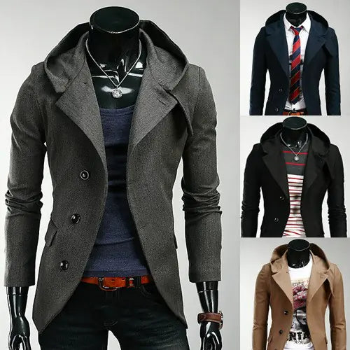 Men's Korean Slim Fit Hooded Blazer Jacket