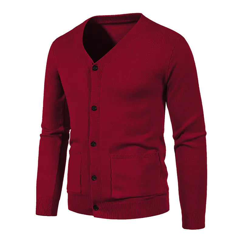Casual Solid Color Sweater Jacket for Men