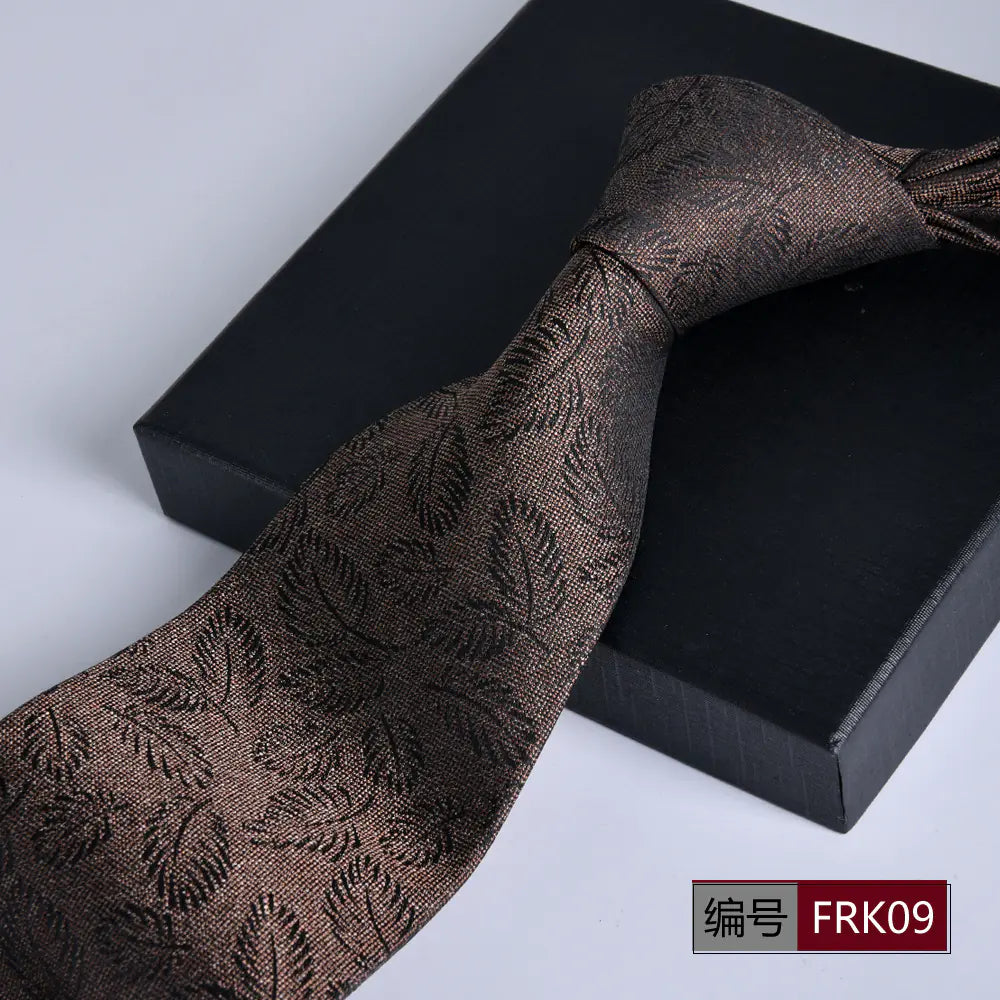 Men's Formal 8cm Striped Tie for Weddings and Business