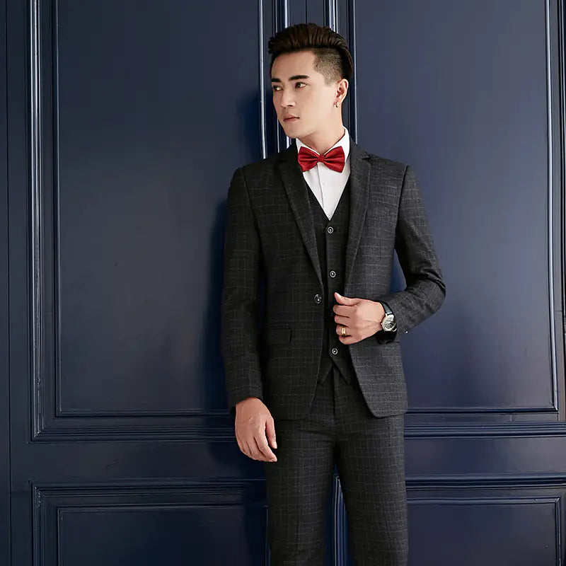 Men's Slim Fit British Style Suit Set for Weddings