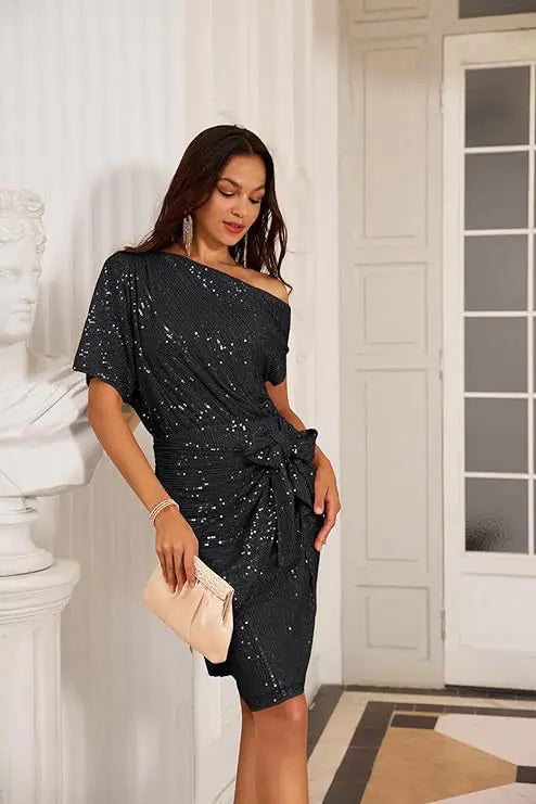 Women's Asymmetric Lace-Up Dress