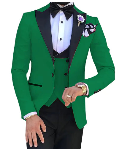 Men's Slim Fit 3-Piece Suit for Weddings and Events