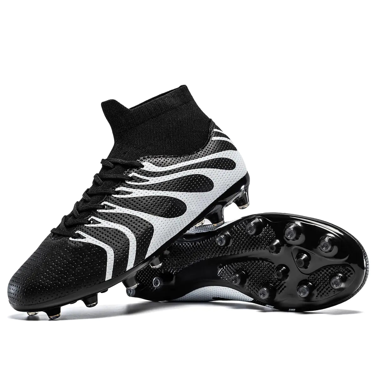 DGJG Soccer Shoes for Man Unisex Soccer Cleats Black