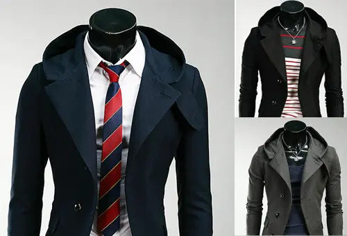 Men's Korean Slim Fit Hooded Blazer Jacket