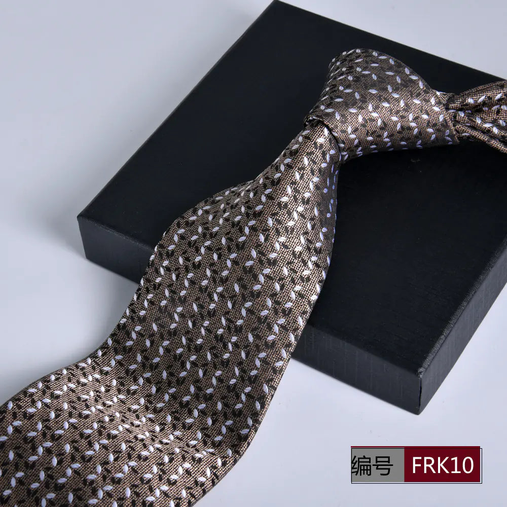 Men's Formal 8cm Striped Tie for Weddings and Business