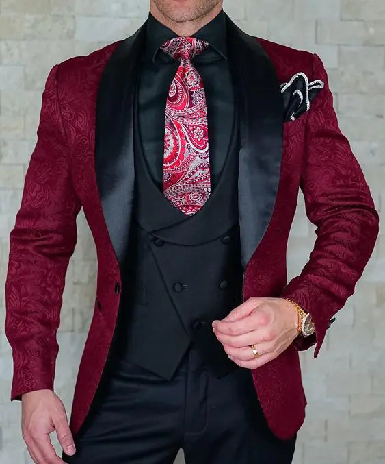 Men's Summer Business Casual Three-Piece Suit Set