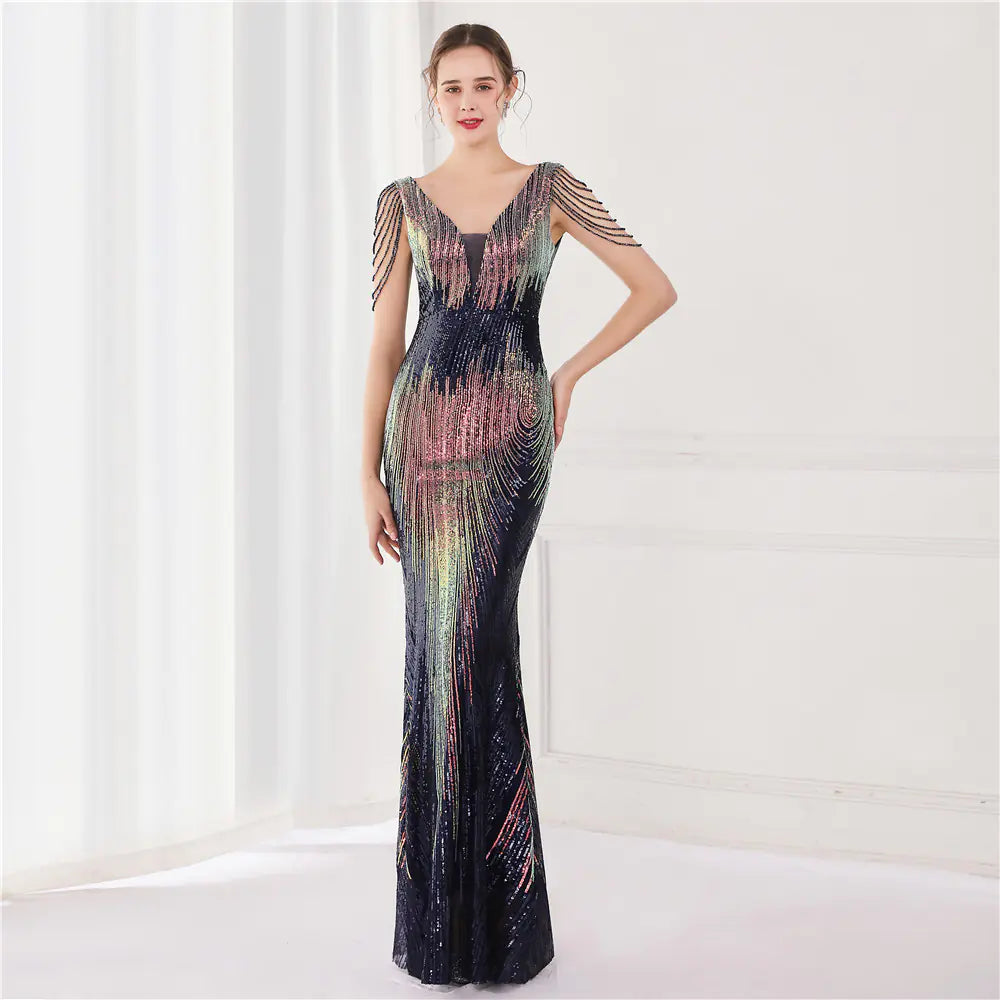 Elegant Sequins Fishtail Formal Dress for Women