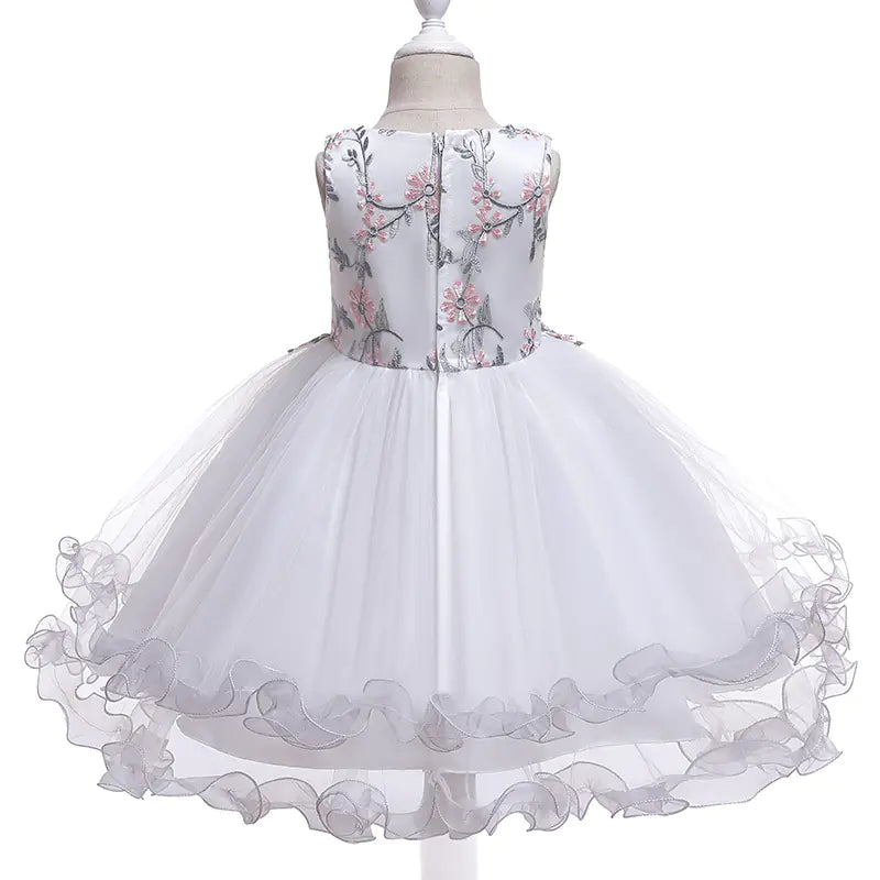 Embroidered Flower Sleeveless Toddler Dress