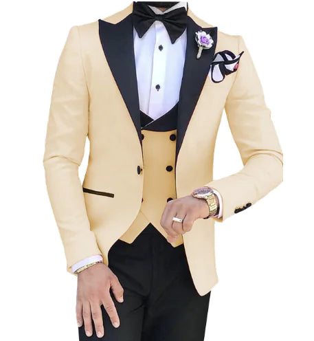 Men's Slim Fit 3-Piece Suit for Weddings and Events