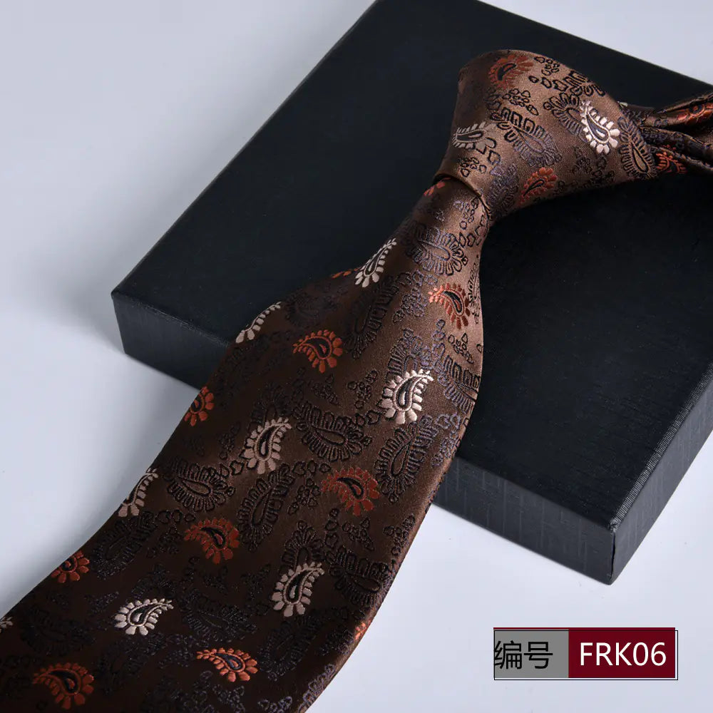 Men's Formal 8cm Striped Tie for Weddings and Business