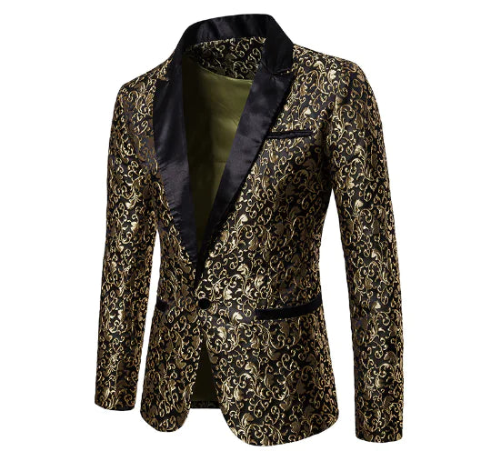 Men's Casual Formal Floral Suit Jacket