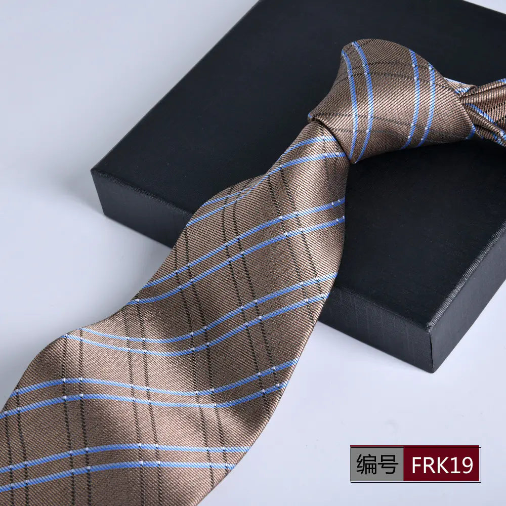 Men's Formal 8cm Striped Tie for Weddings and Business