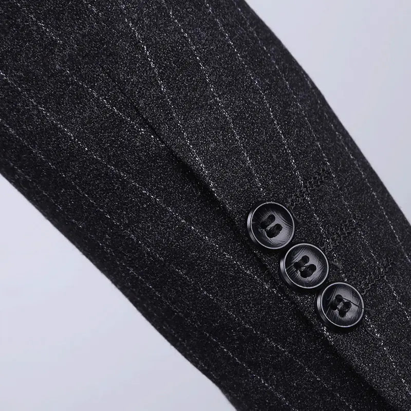 Men's Striped Suit Set for Weddings and Events (2 Pieces)