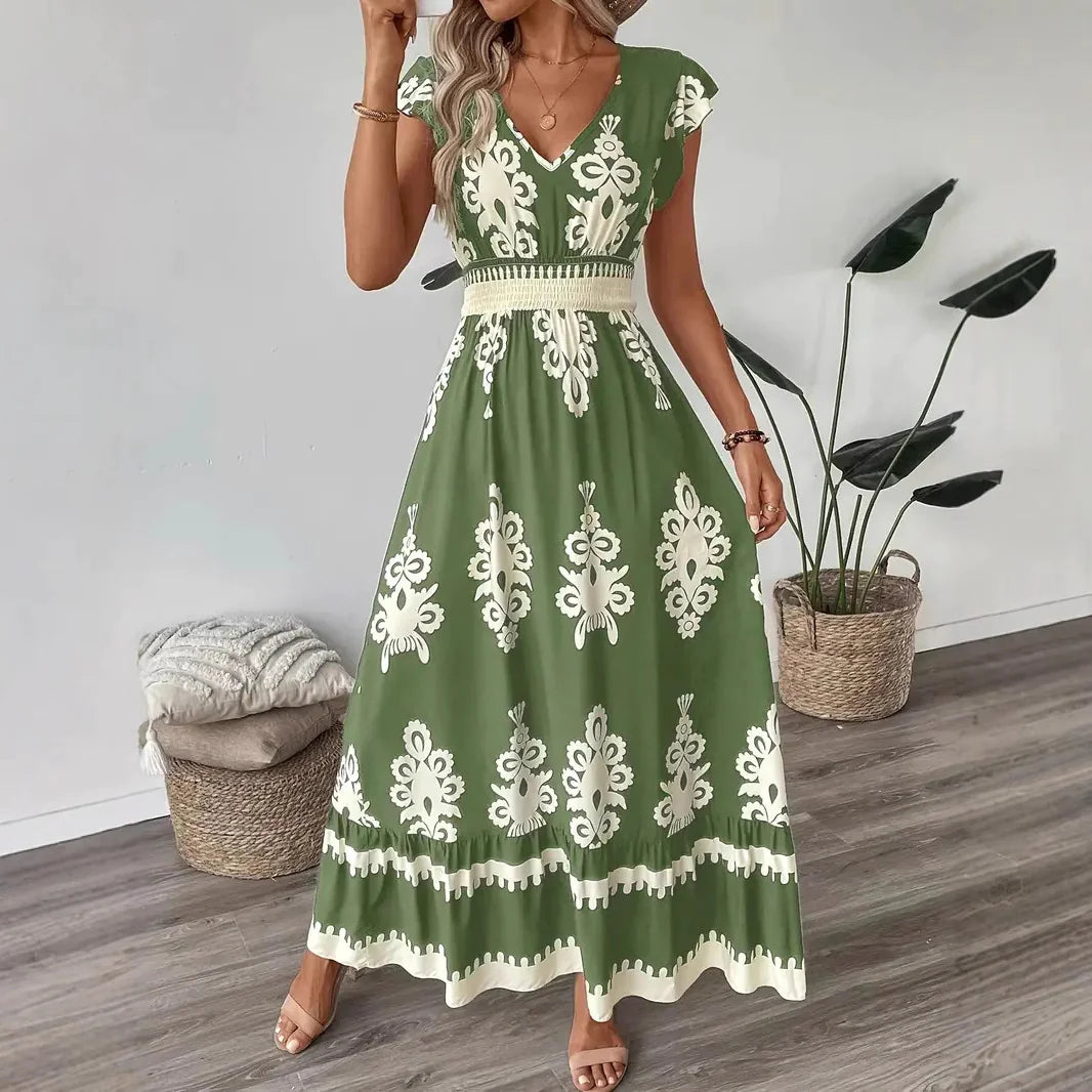 Women's Beach Print Swing Dress