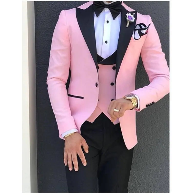 Men's 3-Piece Suit Set for Weddings and Events