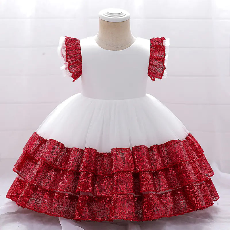 Children's Performance Mesh Sequin Dress