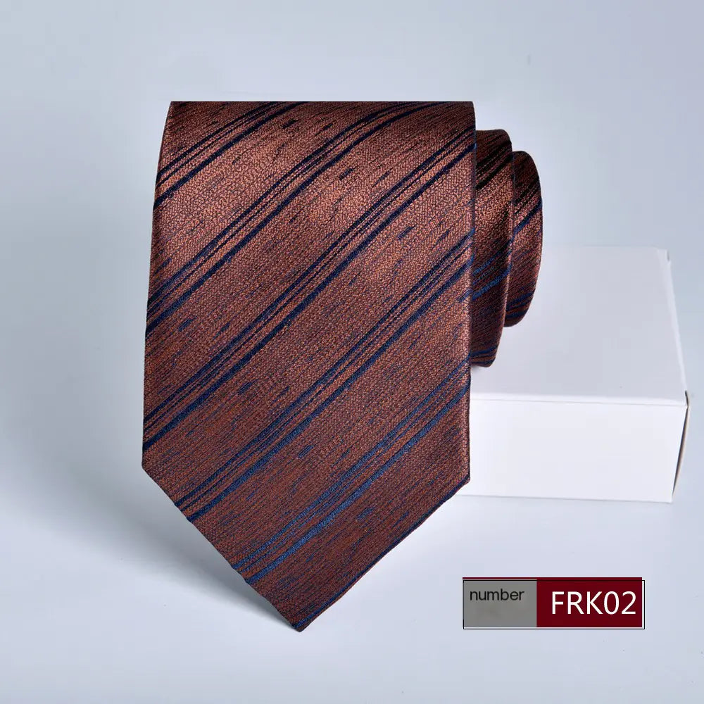 Men's Formal 8cm Striped Tie for Weddings and Business
