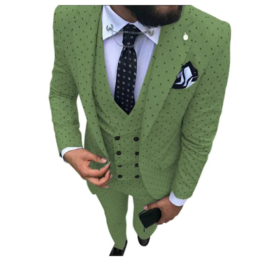 Men's Three-Piece Suit Set for Business and Weddings