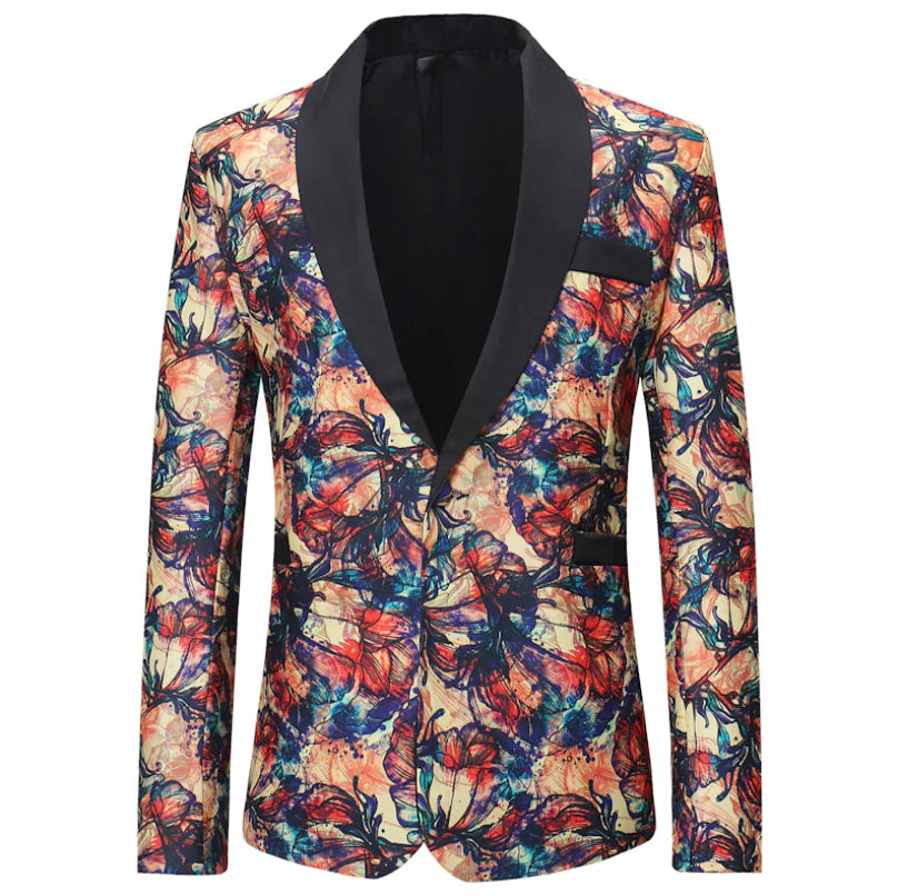 Men's Casual Formal Floral Suit Jacket