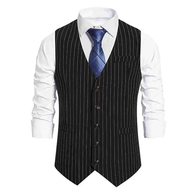 Vintage Stripe Business Vest for Men