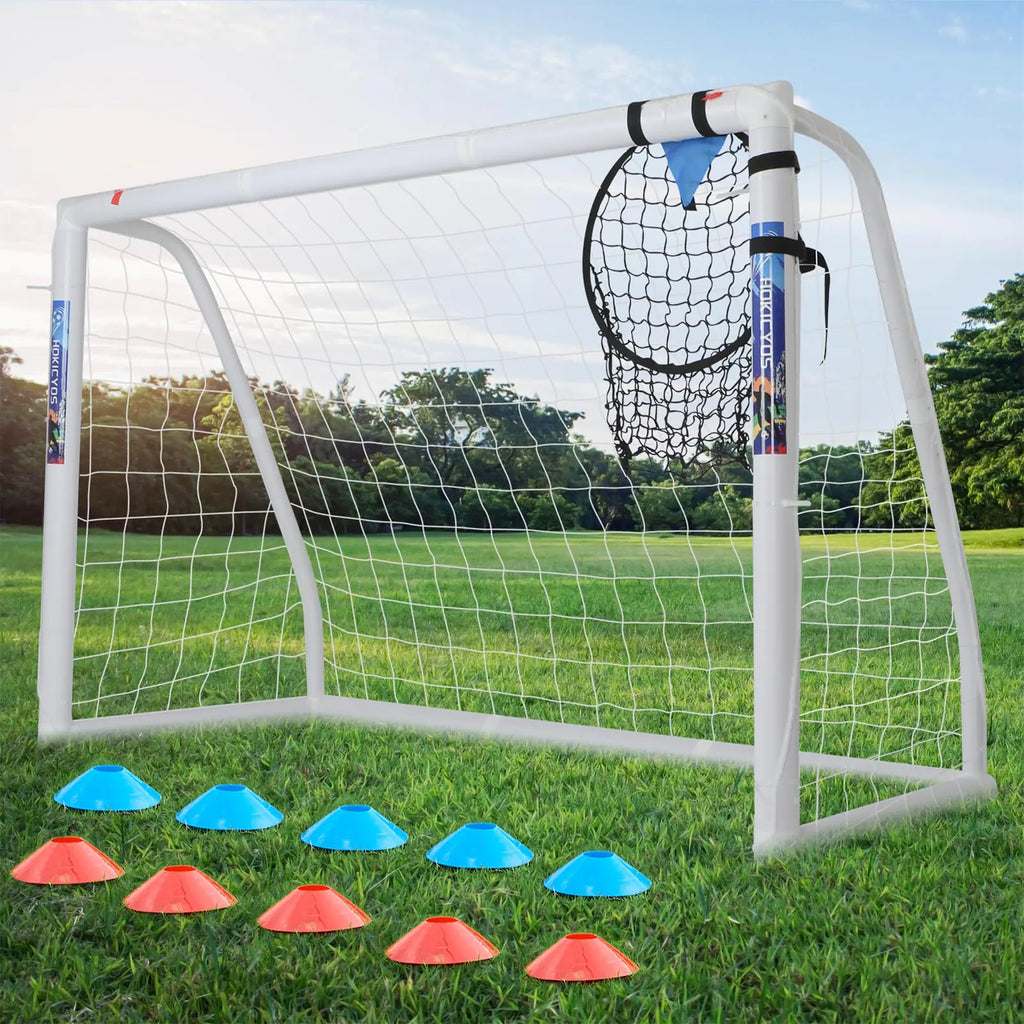 Hokicyos Soccer Goal for Backyard 10×6.5 6×4 and 8×6 Soccer Goals with Soccer Target Net and Mark Cones Weatherproof Soccer Goals with One Carry Bag and Soccer Net for Adults Practice or Games