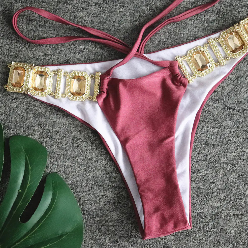 Luxury Crystal Bikini for Saipan Beach Wear