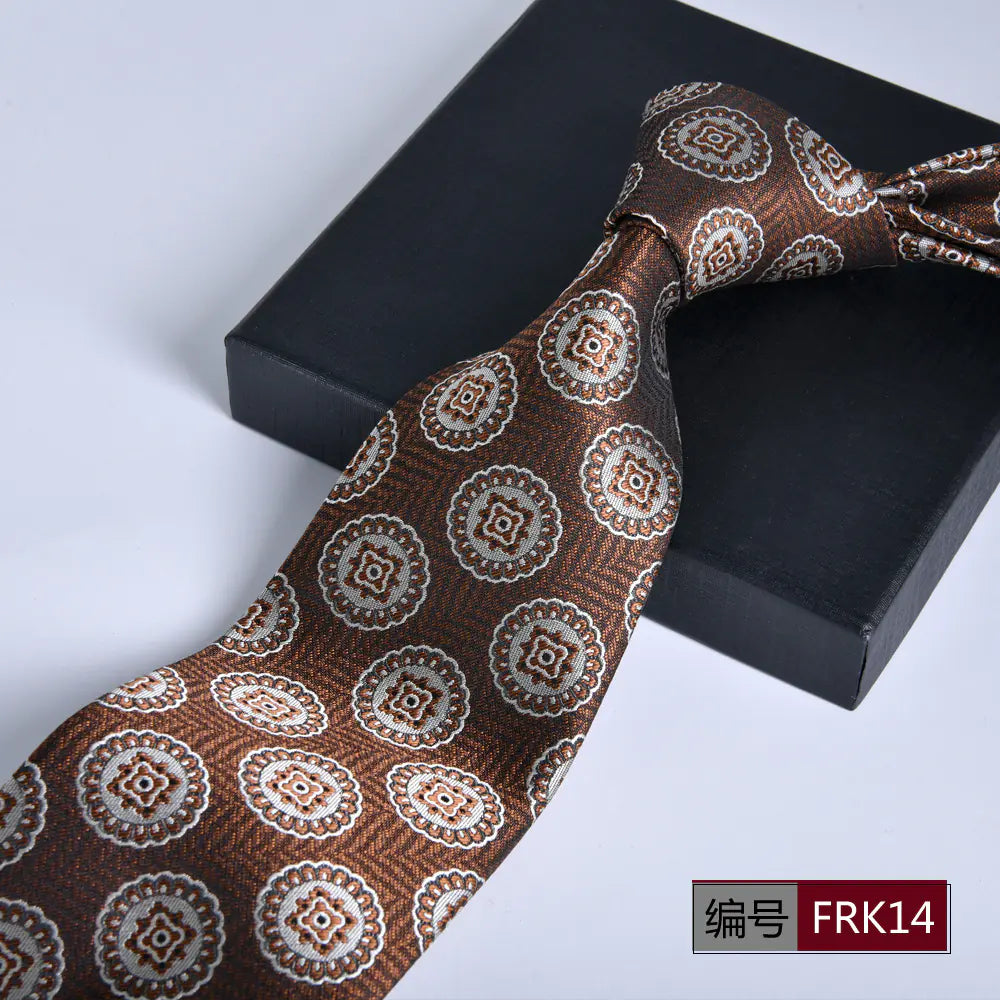 Men's Formal 8cm Striped Tie for Weddings and Business