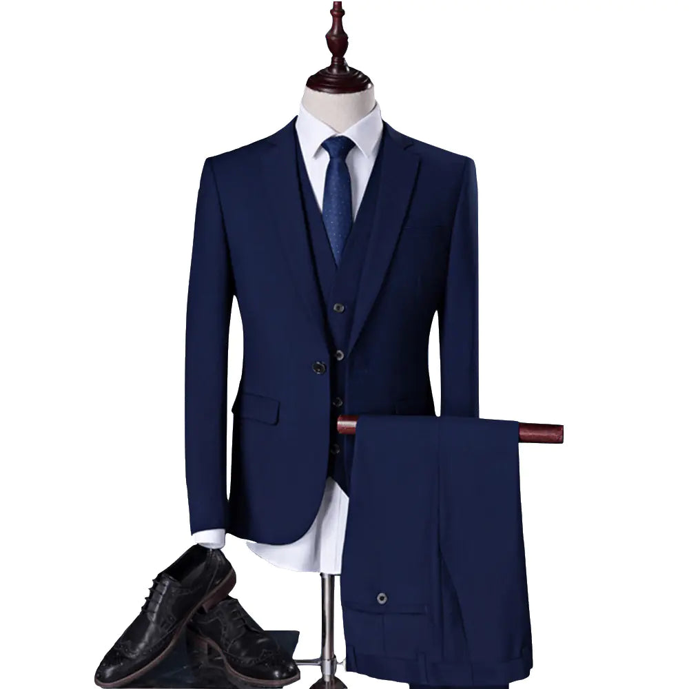 Men's Slim Fit Solid Color Suit Set for Weddings