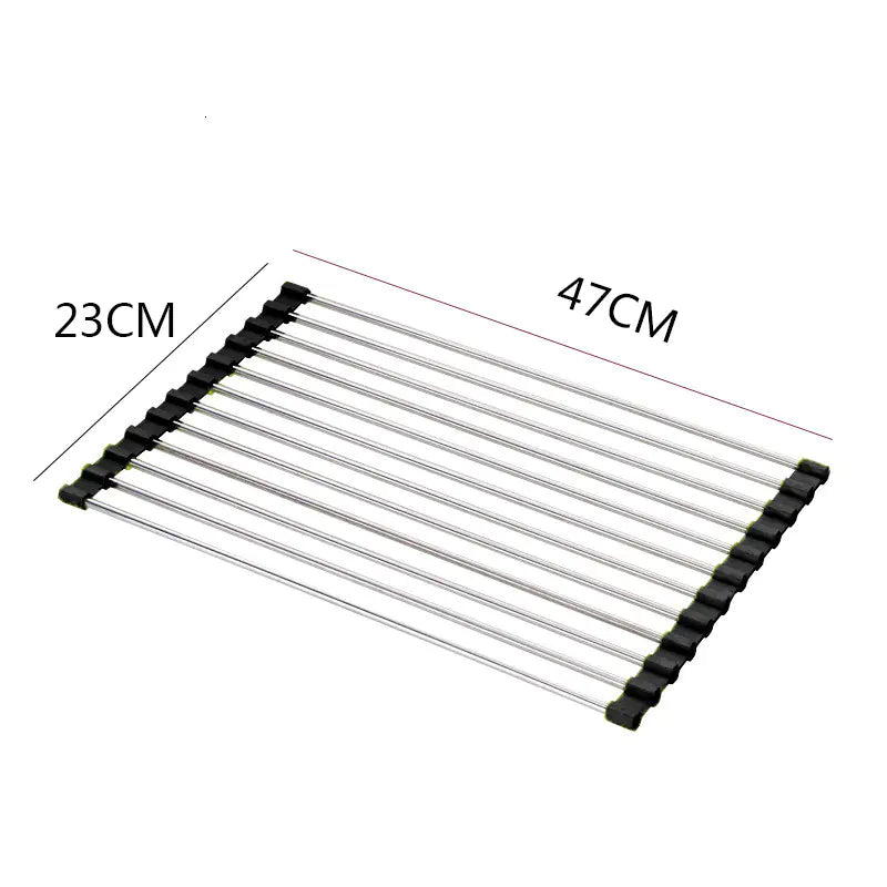 Foldable Stainless Steel Kitchen Sink Bowl Rack