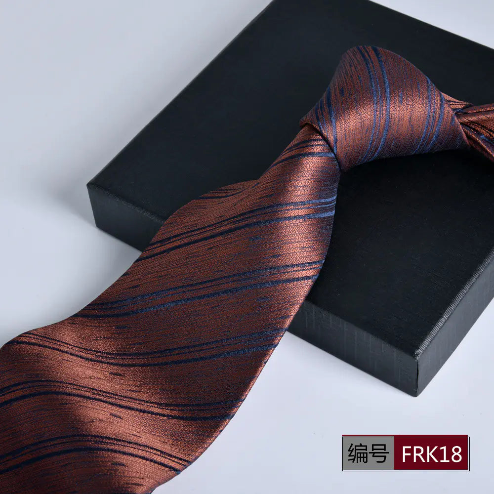 Men's Formal 8cm Striped Tie for Weddings and Business