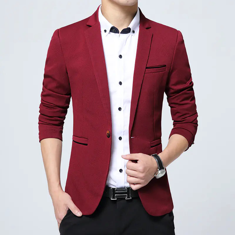 Men's Stylish Slim Fit Business Casual Blazer Jacket